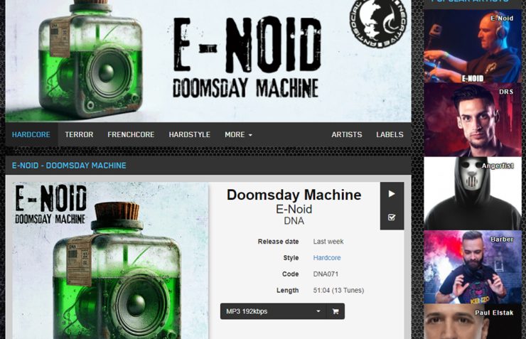 E-Noid is the most popular artist on Hardtunes!